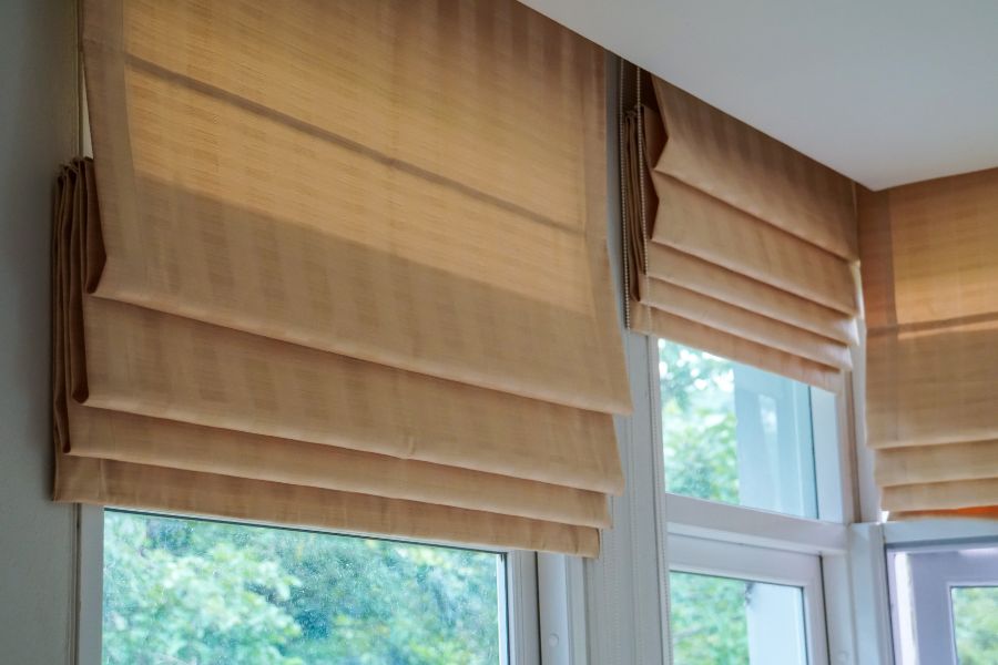 Roman Shades to cover glass doors and windows for privacy