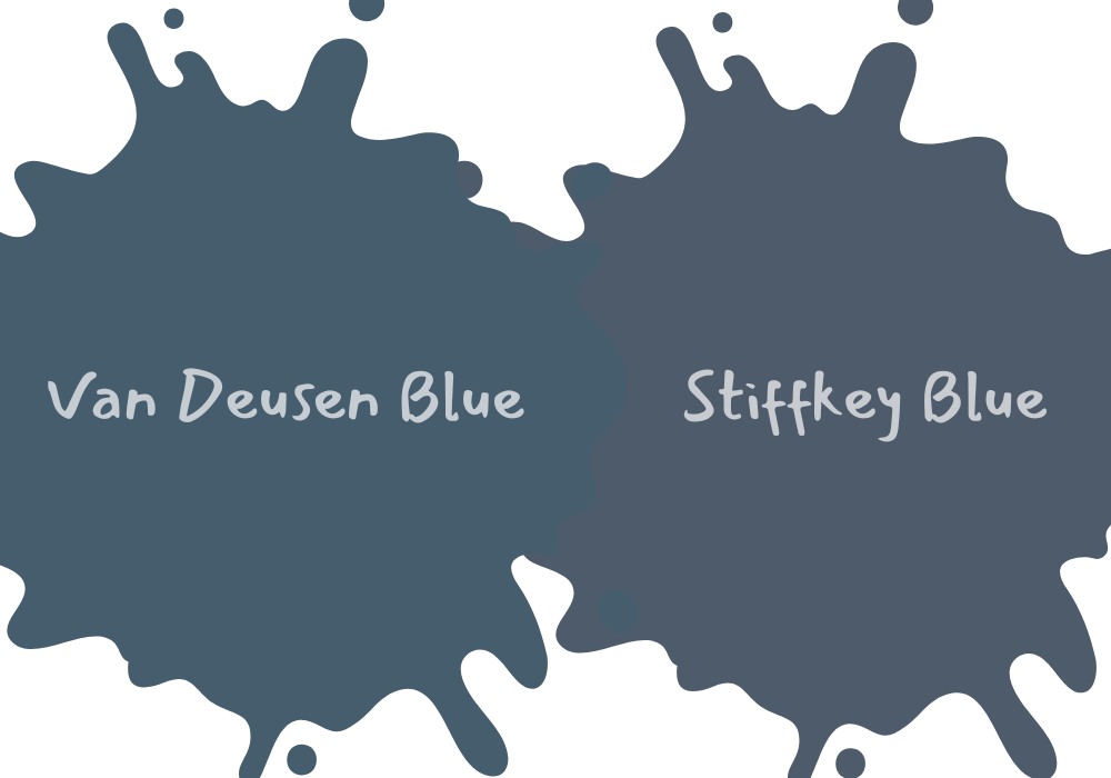BM Van Deusen Blue vs. Farrow and Ball Stiffkey Blue