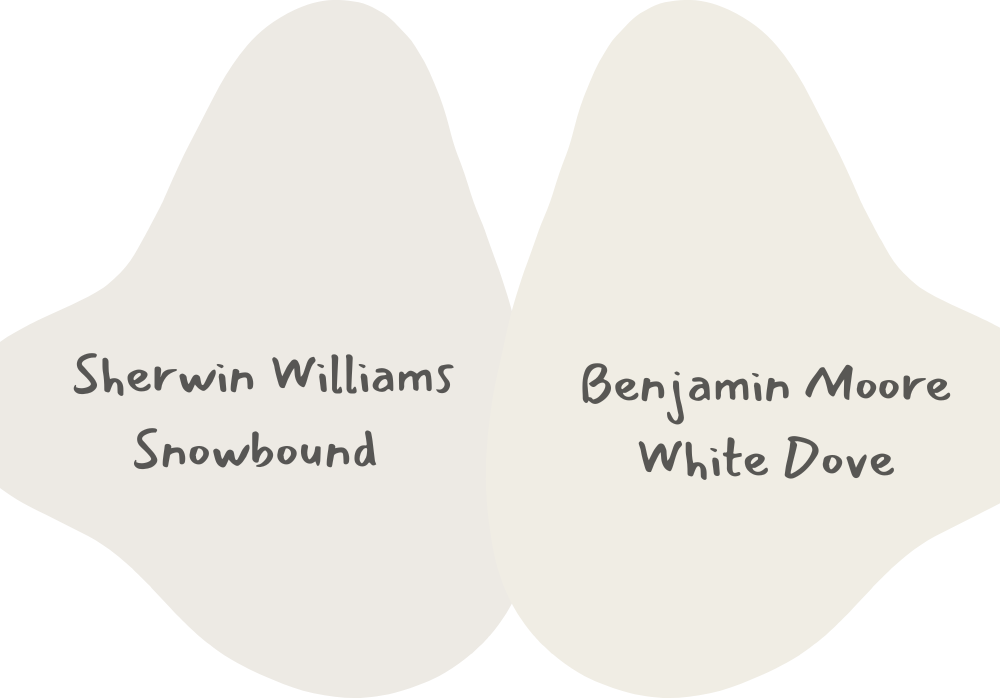 Sherwin Williams Snowbound vs. BM White Dove