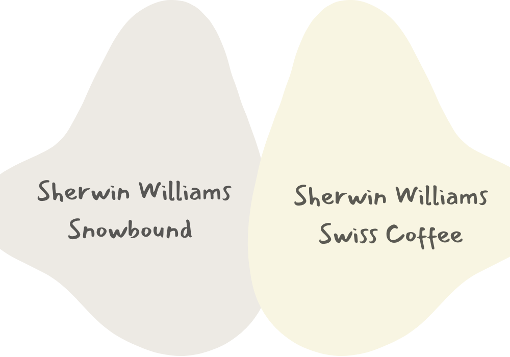 Sherwin Williams Snowbound vs. Swiss Coffee