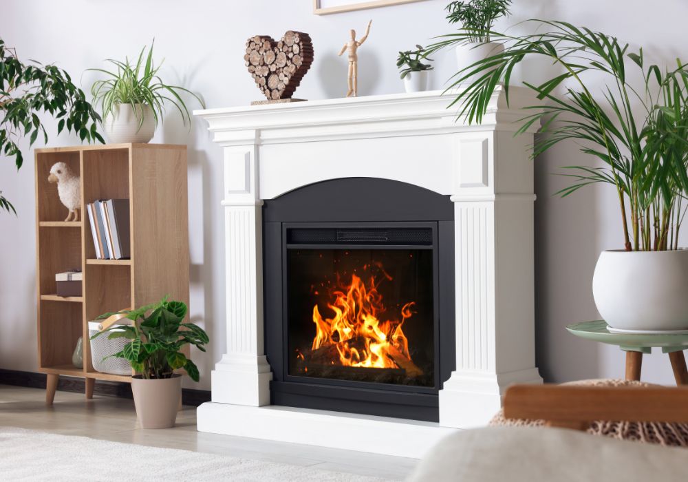 Introducing greenery with plants can breathe life into the walls around your fireplace