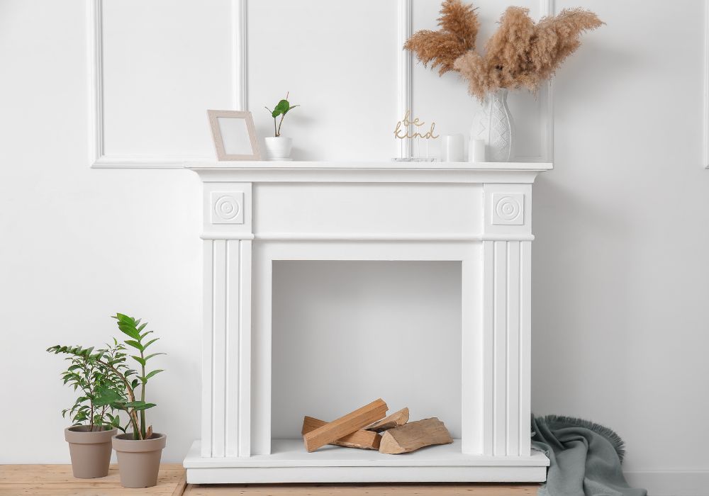 Painting the walls on either side of your fireplace