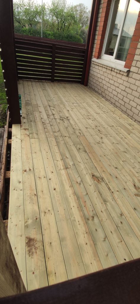 Terrace deck installed
