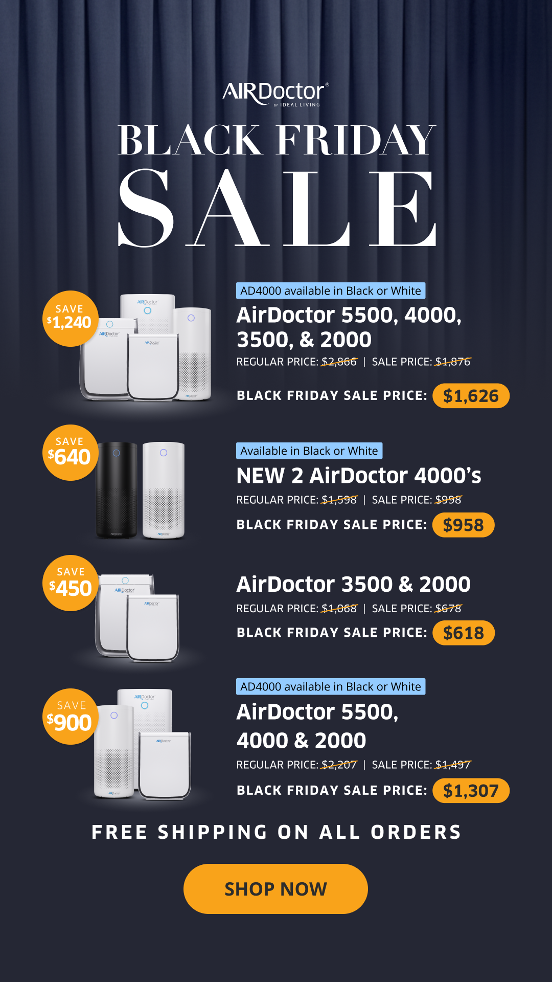 AirDoctor BlackFriday sale, free shipping, airdoctor discount